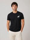 Erkek Minimal Geyik Logolu Tişört Bisiklet Yaka Kısa Kol Yazlık T-Shirt - Siyah