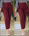 Kadın üste Oturan Paçası Bilek üzerinde Biten Atlas Kumaş Pantolon 36 (S) - 48 (4XL)