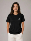 Minimal Geyik Logolu Tişört Bisiklet Yaka Kısa Kol Yazlık T-Shirt - Siyah