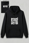 Sevgililer Günü Beyci Hediye Baskılı Oversize Kapüşonlu Sweatshirt - Siyah