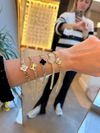 Gold Lazer Kesim Yonca Modeli Bileklik