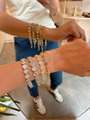 Gold Yonca Modeli - Beyaz Taşlı