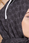 Aker Elegance Monogram Şal - Füme 913