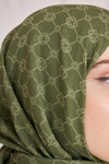 Aker Elegance Monogram Şal - Keten Yeşili 952
