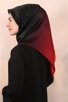 Aker İpek Eşarp - 7656410-341 Siyah Kırmızı Sura