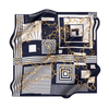 Aker İpek Eşarp - 8992713-921 Lacivert Ekru Twill