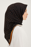 Armine İpek Eşarp 2023 Yaz 8936-02 Siyah Bakır Twill