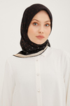 Armine İpek Eşarp 2023 Yaz 8936-02 Siyah Bakır Twill