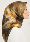 Armine İpek Eşarp 2024 Kış - 9015-55 Siyah Gold Twill