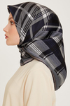 Armine İpek Eşarp 2025 Kış - 9223-53 Lacivert Gri Twill