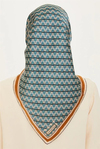 Armine İpek Eşarp 2025 Kış - 9226-35 Mavi Kahve Twill