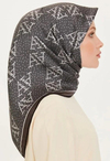 Armine İpek Eşarp 2025 Kış - 9228-54 Siyah Füme Twill