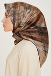 Armine İpek Eşarp 2025 Kış - 9236-08 Bej Kahve Twill