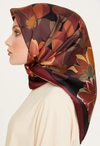 Armine İpek Eşarp 2025 Kış - 9238-37 Bordo Siyah Twill