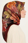 Armine İpek Eşarp 2025 Kış - 9238-37 Bordo Siyah Twill