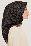 Armine İpek Eşarp 2025 Kış - 9239-81 Siyah Vizon Twill