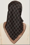 Armine İpek Eşarp 2025 Kış - 9239-81 Siyah Vizon Twill