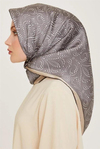 Armine İpek Eşarp 2025 Kış - 9246-33 Gri Bej Twill