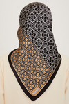 Armine İpek Eşarp 2025 Kış - 9248-01 Siyah Camel Twill