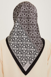 Armine İpek Eşarp 2025 Kış - 9248-05 Siyah Gri Twill