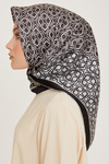 Armine İpek Eşarp 2025 Kış - 9248-05 Siyah Gri Twill