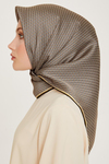 Armine İpek Eşarp 2025 Kış - 9250-31 Siyah Sarı Twill