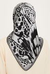 Armine İpek Eşarp 2025 Kış - 9256-39 Siyah Gri Twill
