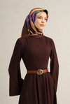 Armine İpek Eşarp 2025 Yaz - 9302-83 Acı Kahve Twill