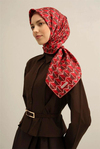 Armine İpek Eşarp 2025 Yaz - 9309-85 Kırmızı Twill