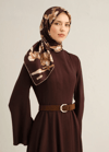 Armine İpek Eşarp 2025 Yaz - 9324-52 Kahve Twill
