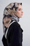 Armine İpek Eşarp 2026 Kış - 9403-84 Siyah Gri Twill
