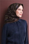 Armine İpek Eşarp 2027 Kış - 9600-33 Acı Kahve Sura