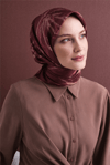 Armine İpek Eşarp 2027 Kış - 9600-50 Bordo Twill