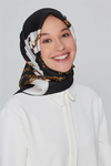 Armine İpek Eşarp Nostalji - 7832-20 Siyah Beyaz Twill