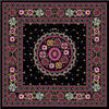Armine İpek Eşarp Nostalji - 7866-09 Siyah Pembe Twill
