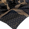 Armine İpek Eşarp Nostalji - 8113-06 Siyah Gold Twill