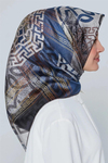 Armine İpek Eşarp Nostalji - 8245-09 Mavi Gri Twill