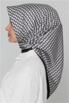 Armine İpek Eşarp Nostalji - 8401-88 Siyah Beyaz Gri Twill