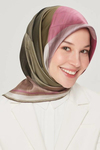 Armine İpek Eşarp Nostalji - 8516-84 Haki Pudra Twill