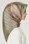 Armine İpek Eşarp Nostalji - 8519-06 Yağ Yeşili Twill