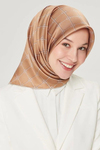 Armine İpek Eşarp Nostalji - 8555-04 Koyu Bej Twill