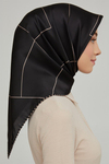 Armine İpek Eşarp Nostalji - 8655-01 Siyah Vizon Twill