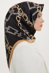 Armine İpek Eşarp Nostalji - 8736-36 Siyah Kahve Sura