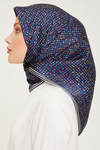Armine İpek Eşarp Nostalji - 9013-10 Lacivert Ekru Twill