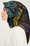 Armine İpek Eşarp Nostalji - 9037-52 Yağ Yeşili Mor Twill