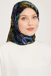Armine İpek Eşarp Nostalji - 9037-52 Yağ Yeşili Mor Twill