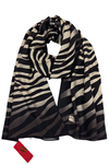 Armine Modal Şal - Zebra Model - Siyah Kahve