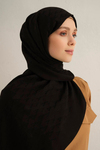Armine Pamora Şal - Monogram Desenli 3 - Siyah 01