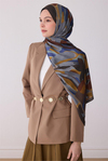 Belli Fresh Viona Şal - 3273-27 Gri Hardal Mavi
