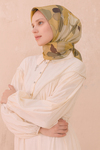 Belli İpek Eşarp - 4100-34 Sarı Twill
